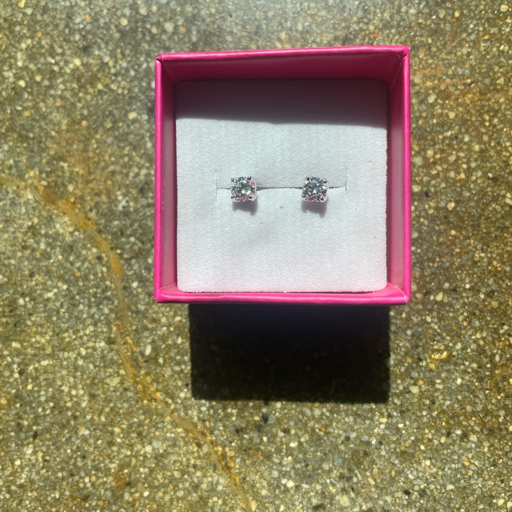 Dazzling Silver Crystal Stud Earrings